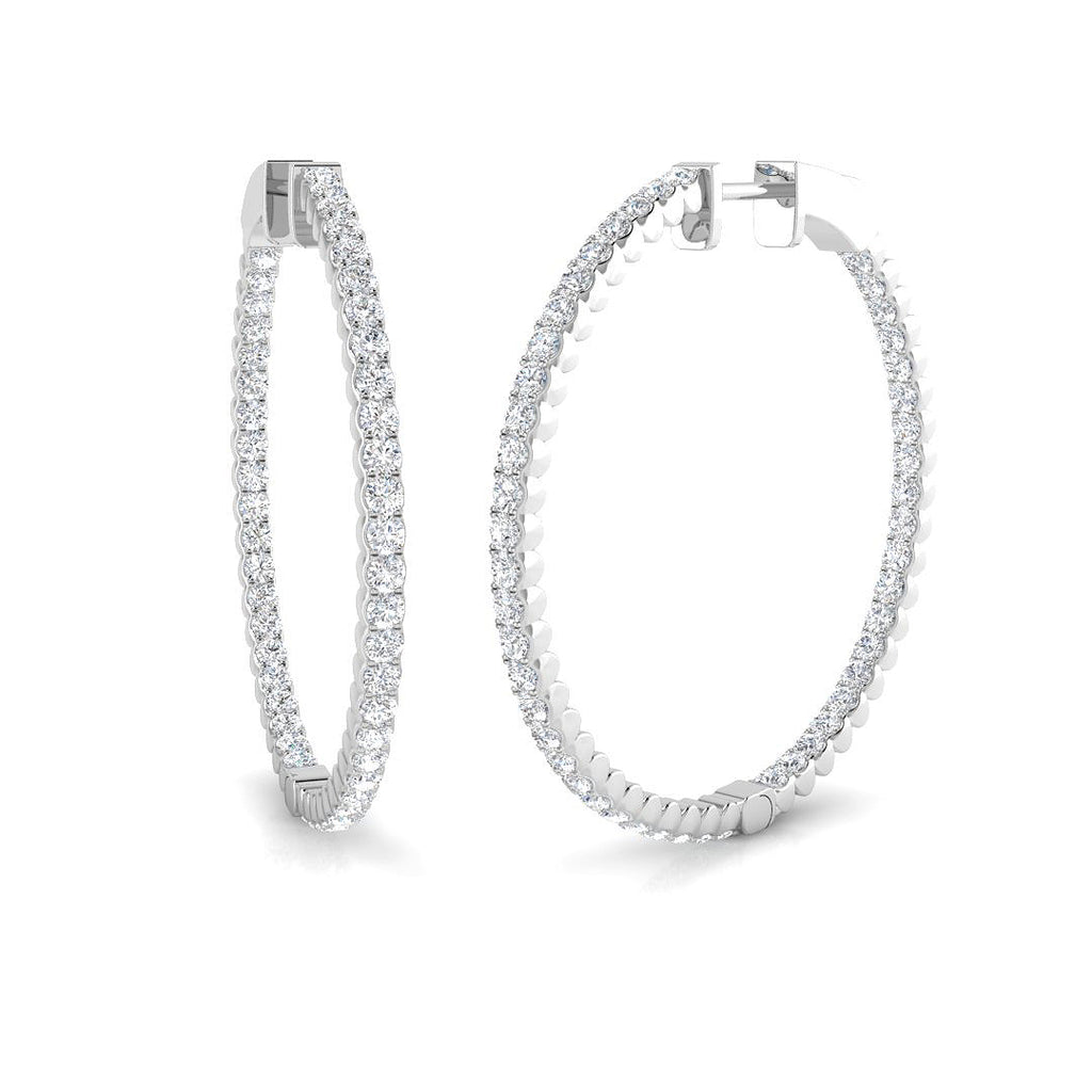 Elegant Lilac Gold Diamond Hoop Earrings - 1.75ct to 3ct Luxury
